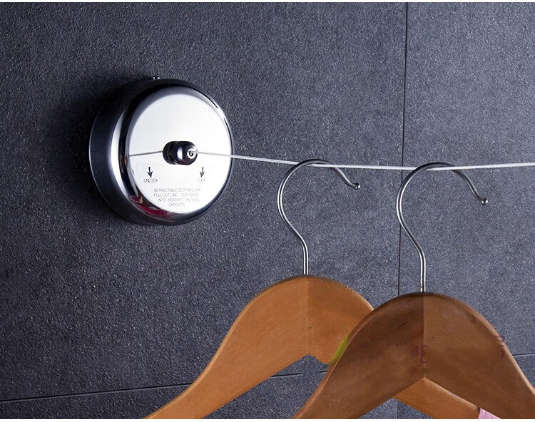 依潋眸卫生间晾衣架神器免打孔阳台可伸缩挂衣线隐形挂衣拉绳晾衣绳