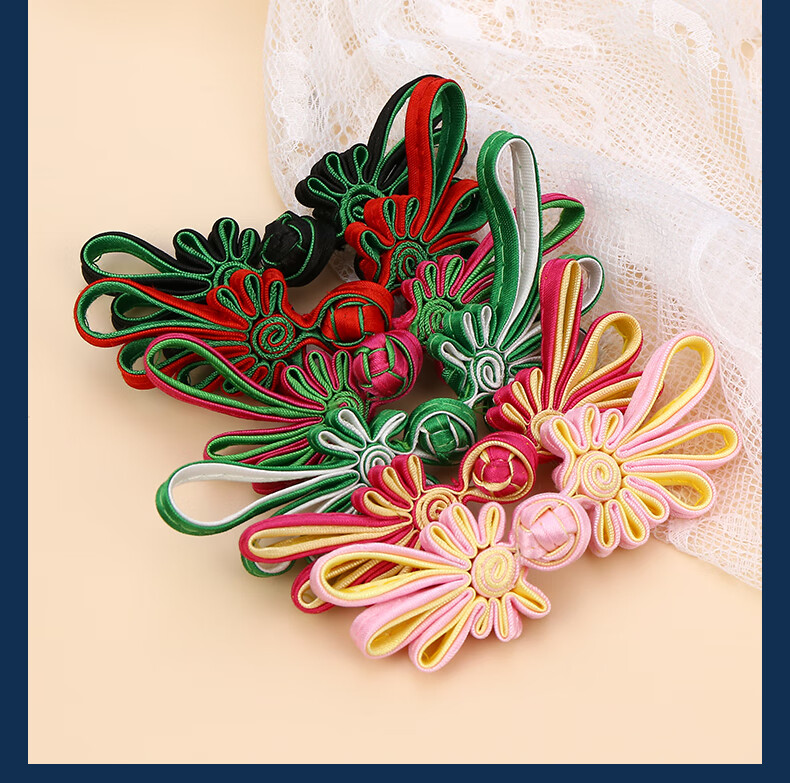 长尾菊花盘扣扣子中式手工旗袍女装上衣扣传统民族风唐装复古钮扣