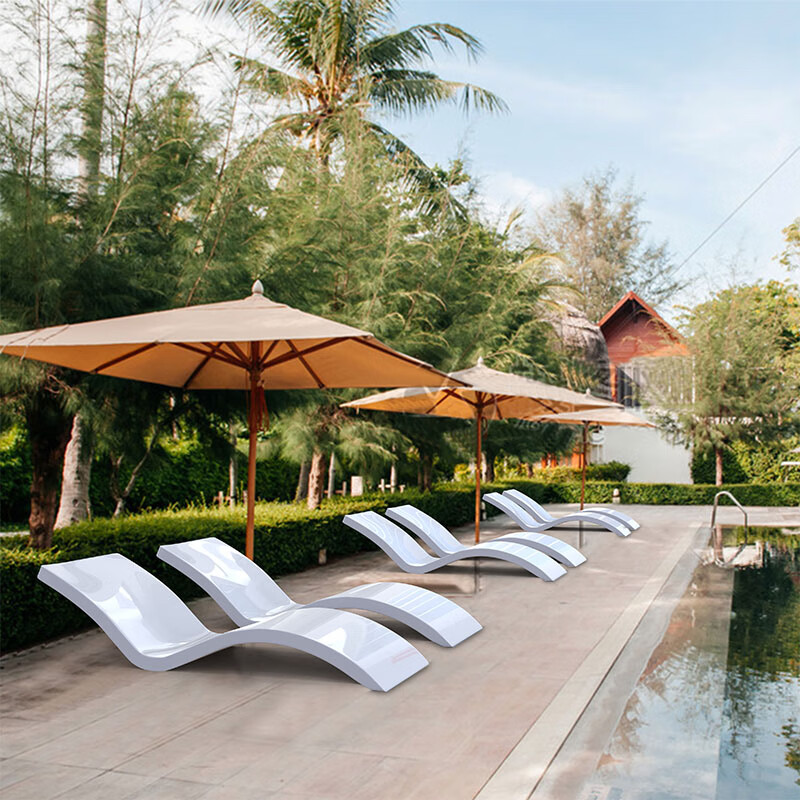 泳池躺椅沙滩温泉躺椅户外海滩游泳池休息椅北欧个性水中家具玻璃钢