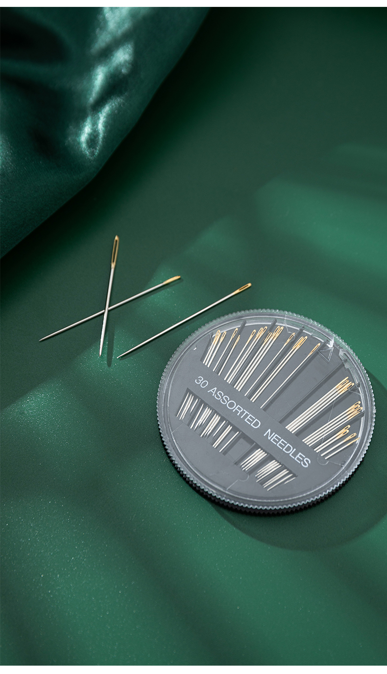 家用缝衣针缝纫手工专用线针盒老牌子钢针硬细尖超细手缝针线 黑色手