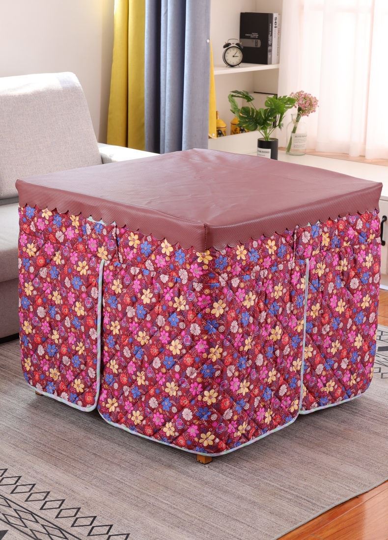 冬季保暖电暖炉烤火桌子罩套烤火被子电炉烤火炉加厚正方形桌布罩桌罩