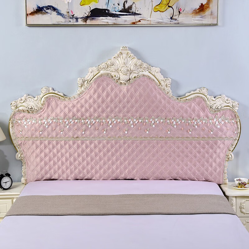 依潋眸定做弧形半圆形床头罩欧式床头套定做半包弧形半圆不规则老式