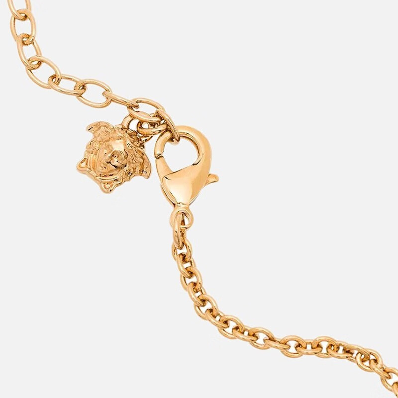 versace范思哲男女同款黄铜美杜莎头像双色吊坠项链情人节礼物【礼盒