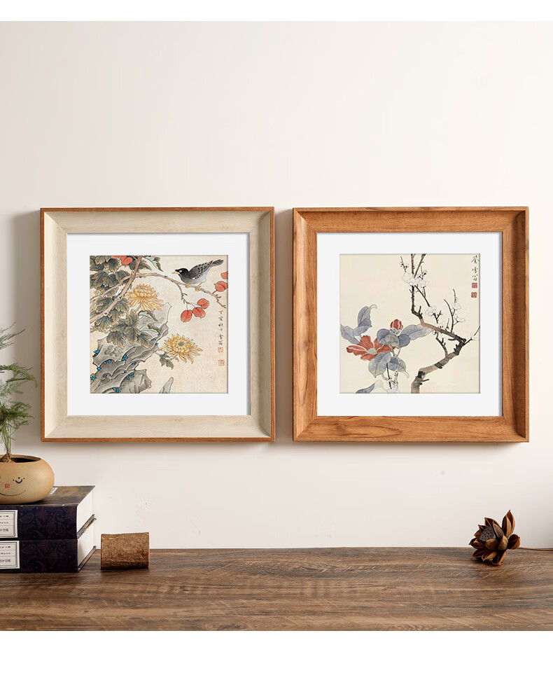 十字绣框国画装裱画框挂墙书法字画相框正方形剪纸十字绣外边框架自装