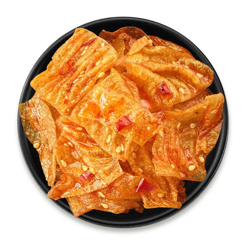 香脆豆皮平江老式香辣片麻辣薄片小豆皮童年经典休闲零食批发5包试吃