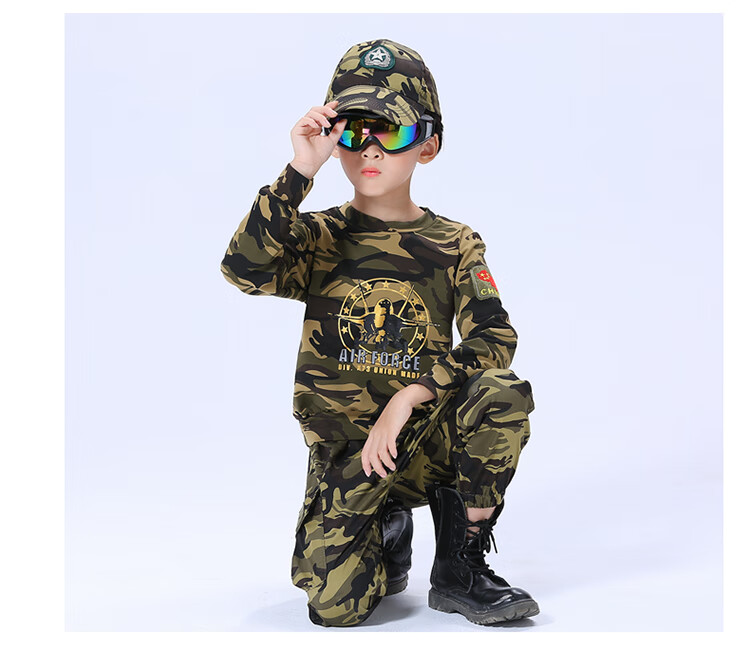 迪士尼同款特价捡漏儿童装男童迷彩服套装春秋长袖解放小男孩军训服装