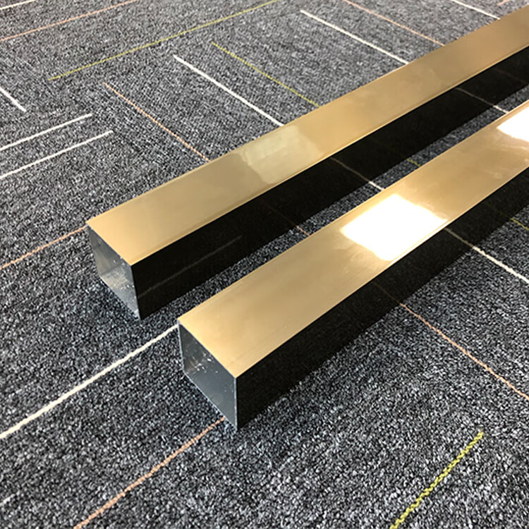 谦设电泳香槟金铝扁管铝方管室外电泳铝合金型材金色口型隔断方管 76*
