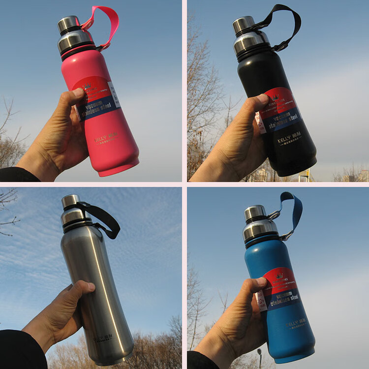 凯利保温杯凯利真空不锈钢太空保温杯便携提绳大容量1l户外运动欧式直