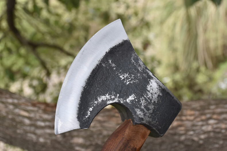 龙泉纯手工锻打加厚加重骨斧屠夫商用斩大骨斧头家用锋利剁骨刀维京