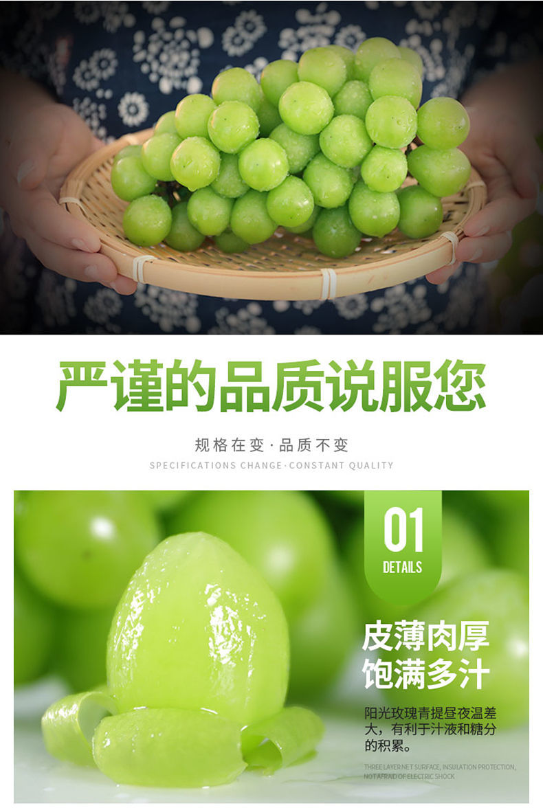顺丰整串当季阳光玫瑰葡萄绿提子新鲜孕妇水果非晴王香印青提无籽顺丰