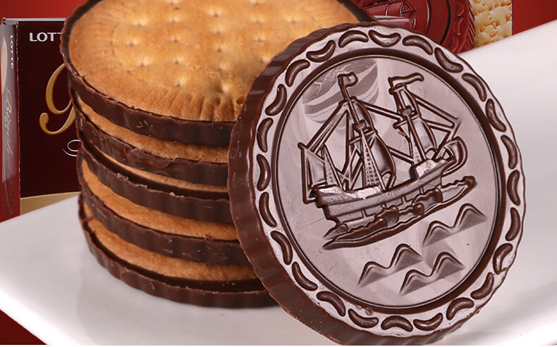 韩国进口乐天宾驰巧克力夹心饼干102g办公室儿童零食小