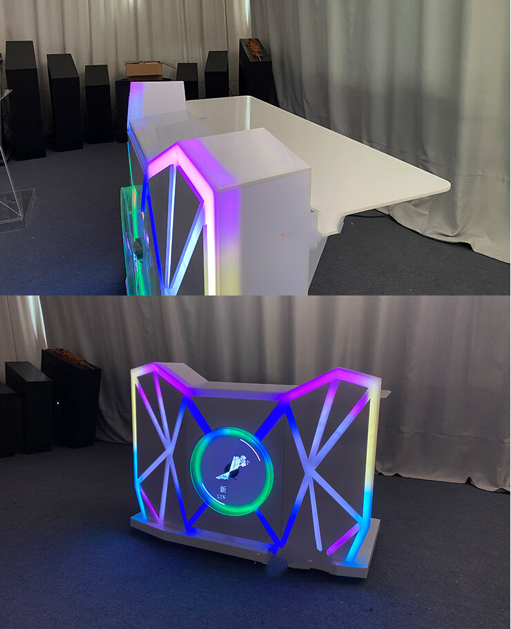 景悟定制酒吧打碟台亚克力发光dj台打碟台可移动打碟机桌打碟机套水幕
