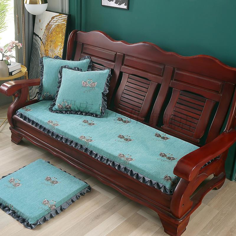 老式沙发坐垫实木椅垫坐垫加厚海绵垫防滑三人座通用垫子老式沙发垫可