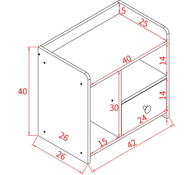 letsfun实木床头柜实木床头柜床头柜现代简约卧室实木色床边小柜子