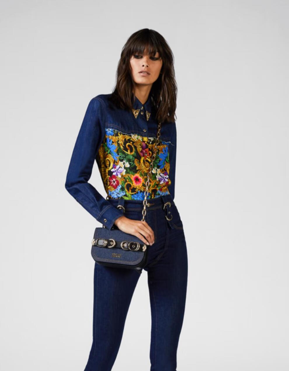 versace范思哲女士棉质牛津衬衫印花长袖衣服礼物范思哲女装上衣休闲