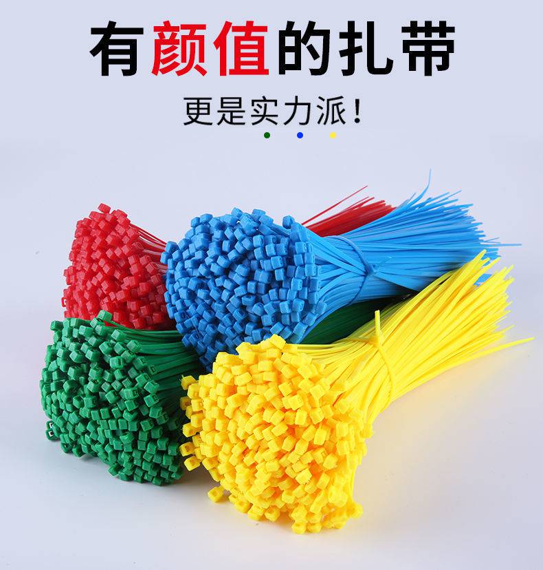 【彩色扎带】自锁式尼龙扎带大中小号塑料扣带固定捆扎带绑束线带