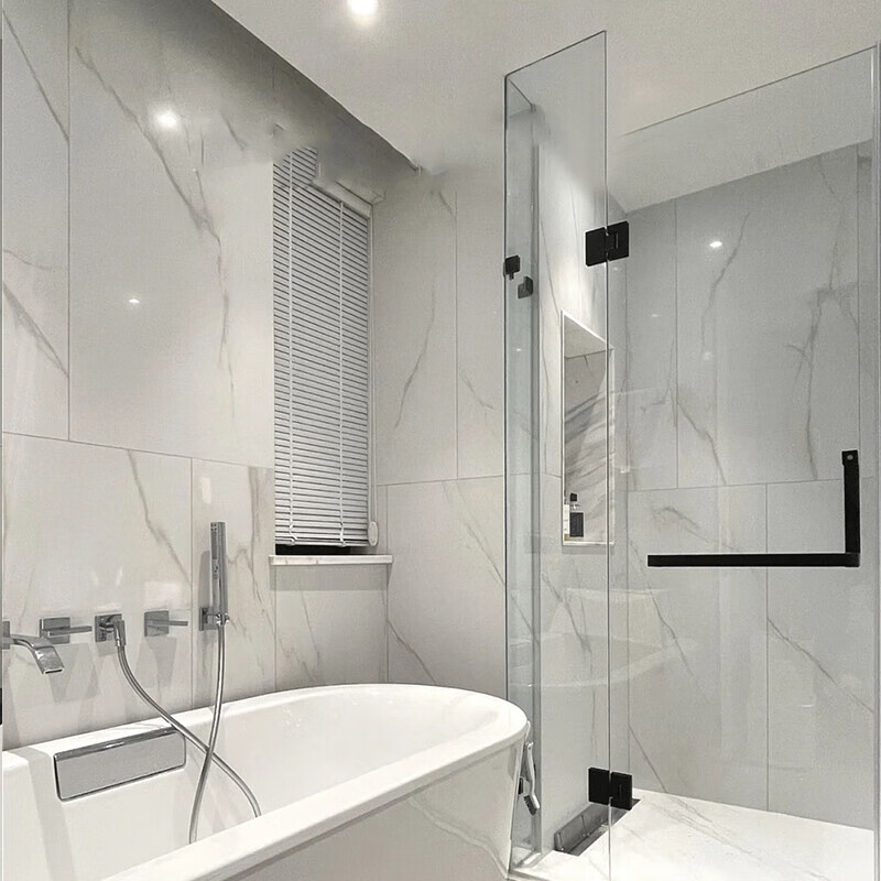 雾隐门极简无边框平开门淋浴房玻璃门隔断卫生间干湿分离长方形浴室