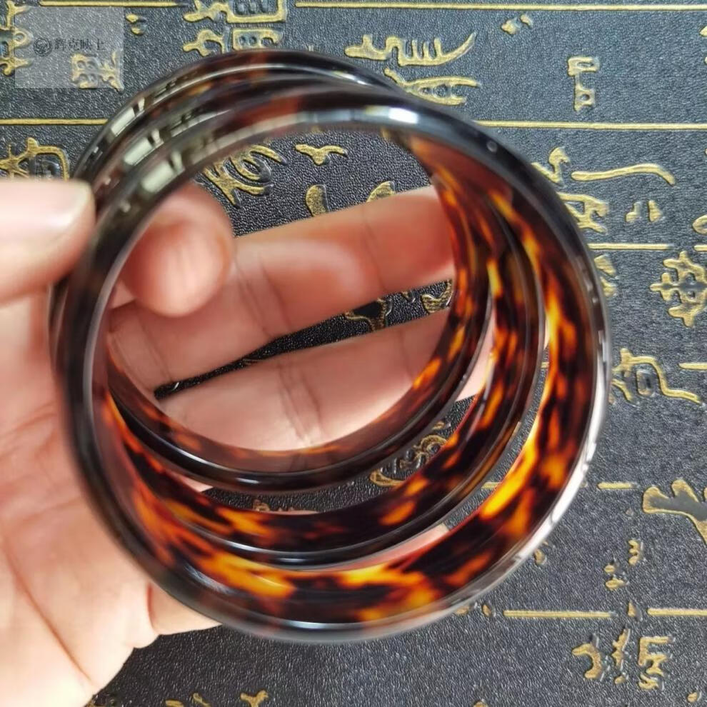 豹纹手镯龟壳色手镯花色手镯花纹手镯辉客映上 圈口56*高14.