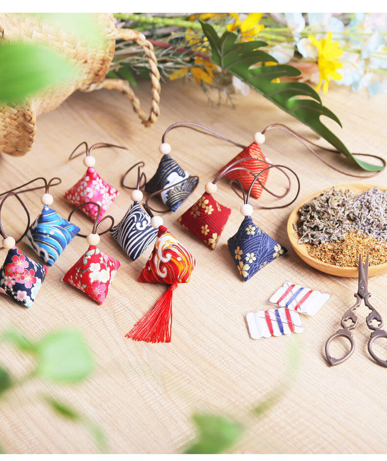 手工饰品端午节香包香囊手工diy材料包艾草驱蚊包平安符粽子护身平安