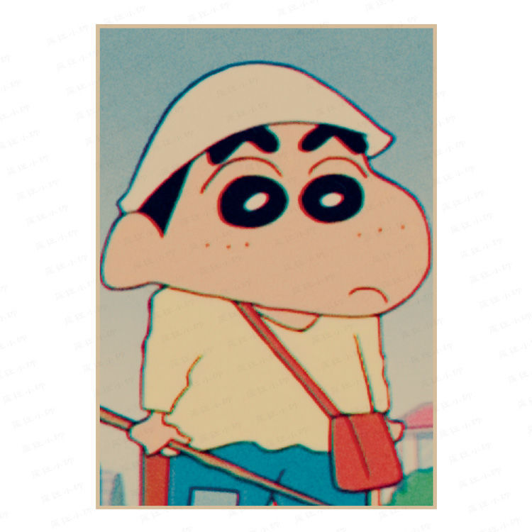 蜡笔小新经典动漫复古怀旧牛皮纸海报酒吧宿舍咖啡厅书房装饰画随机2