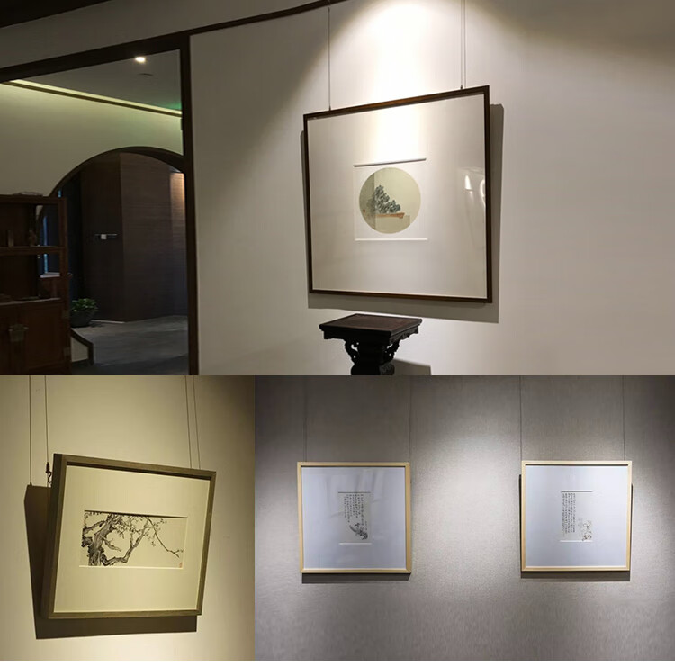 首力挂画器轨道挂画线铝合金轨道槽可调节挂画绳挂画轨道钢丝绳挂画钩