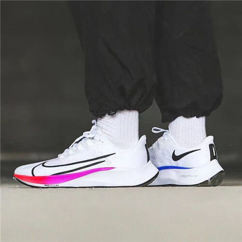耐克(nike)飞马37代zoom气垫跑步鞋登月37透气男女训练鞋回 白红黑 36