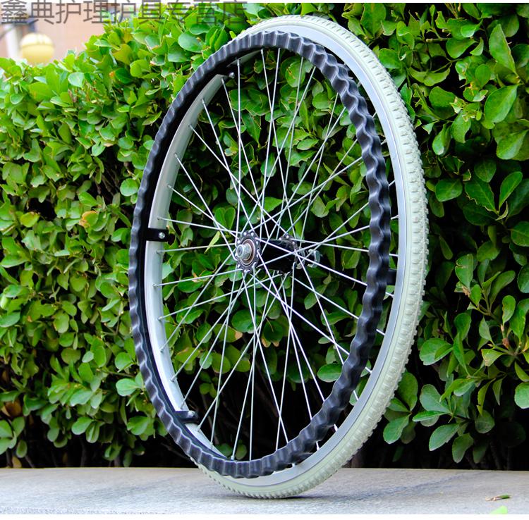 轮椅配件大全后轮大轮24寸轮胎实心胎轮子型号24138充气胎轴承24寸