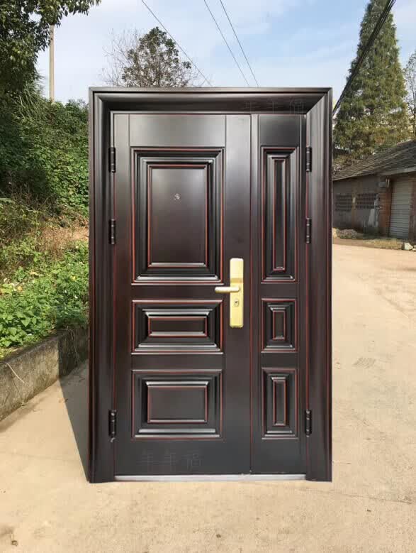 定制现货锌合金 甲级防盗门 大门家用安全对开别墅仿铜防晒进户楼宇门