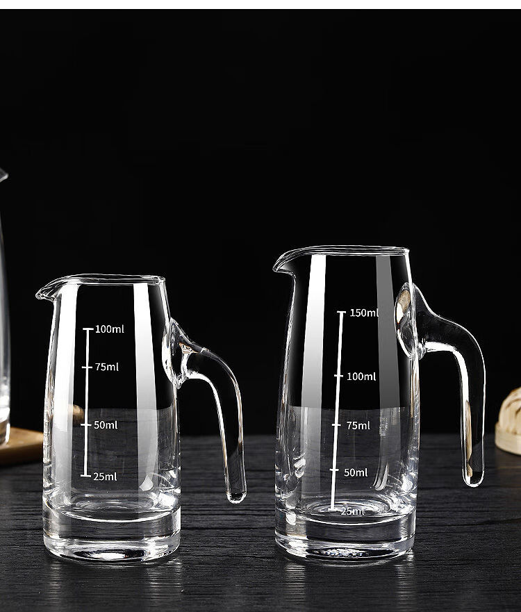 加厚玻璃白酒分酒器套装家用上档次白酒杯具醒酒器饭店150ml直身壶6只