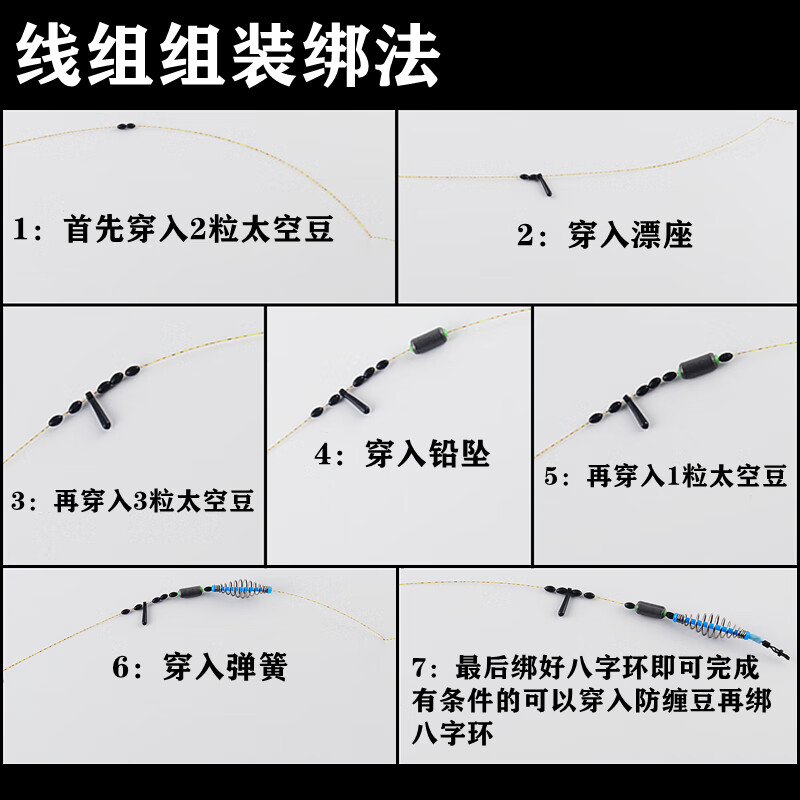迦南歌基弹簧线组手竿钓鲢鳙弹簧饵笼托饵器线组专用自制小爆炸钩垂