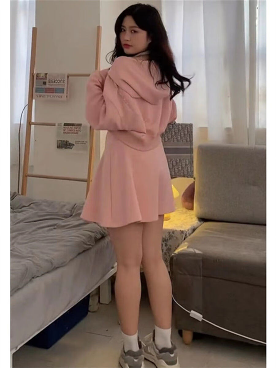 件套女裝春夏網紅純欲天花板衛衣抹胸胖甜辣風半身裙外套2xl140160斤