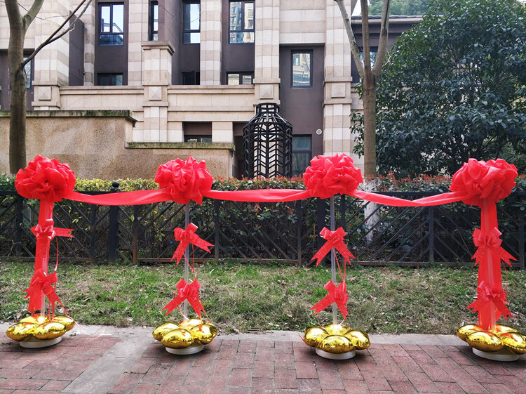 剪彩立柱公司开幕式 开业剪彩免礼仪立柱款庆典活动用品开张剪彩花球