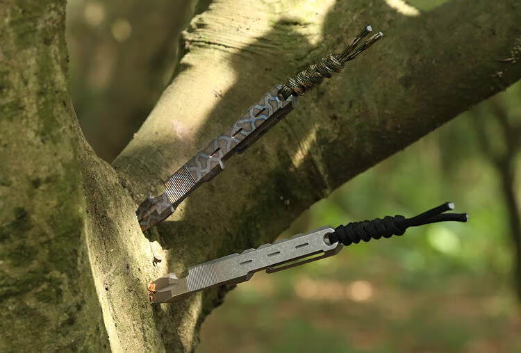 tc4钛合金撬棍撬棒户外求生存防身酷棍edc多功能工具开瓶器沧沧石洗