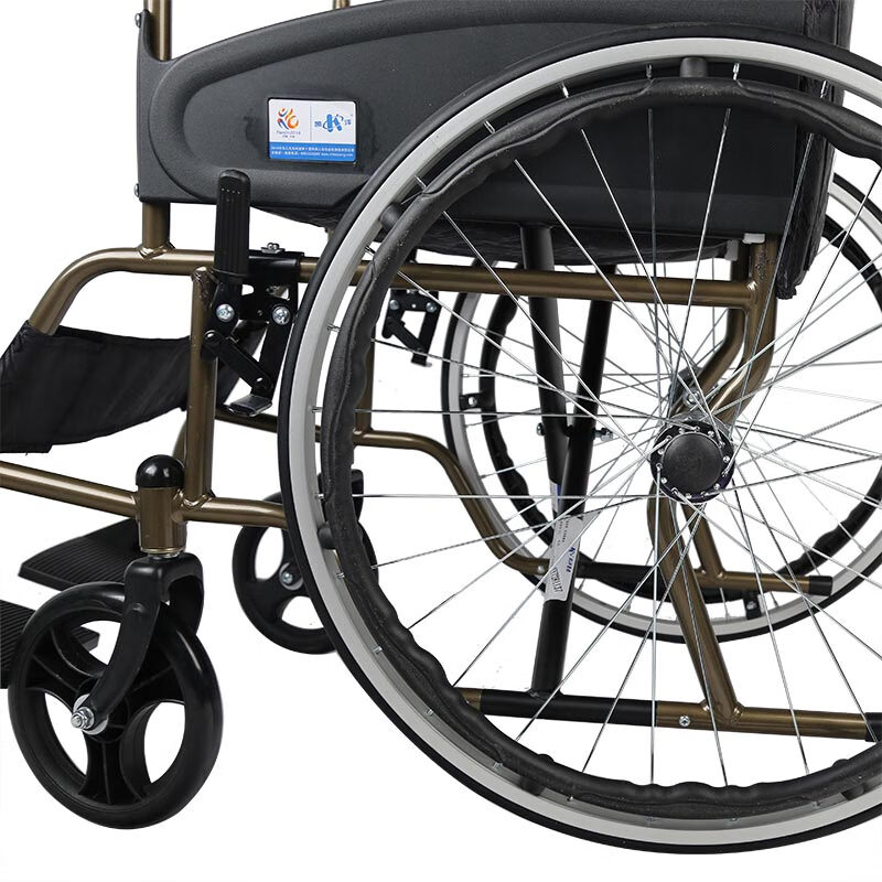 凯洋轮椅代步车轻便手动轮椅可折叠全刚光加固家用基础手动轮椅全钢管