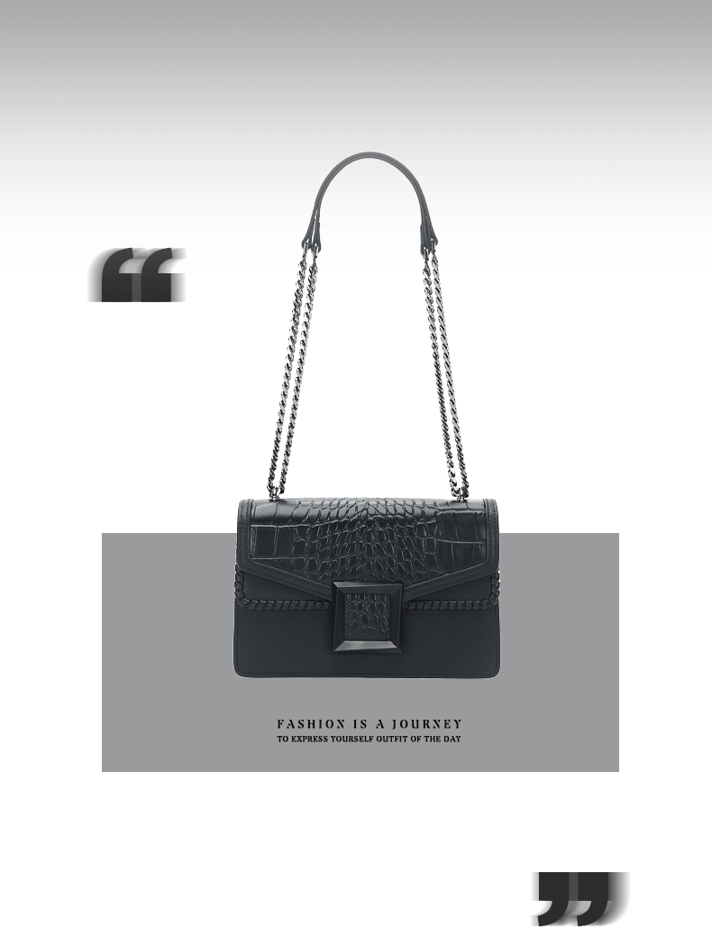 saturdaymode头层牛皮革女士包包10黑色