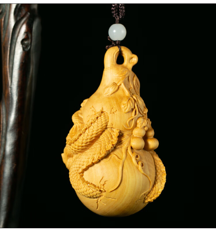 把玩小物件小叶黄杨木雕刻文玩手把件龙葫芦盘玩物件随身手件车挂件