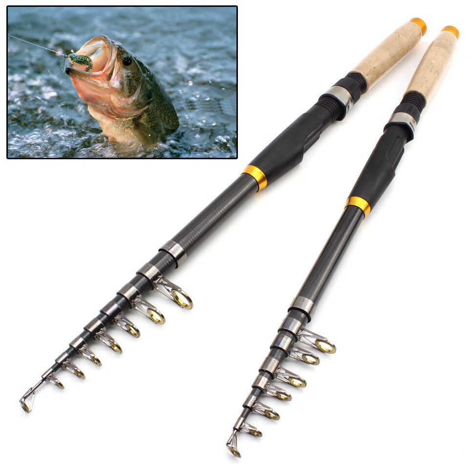 海陆丰 超短伸缩钓鱼竿碳素小海竿软木柄路亚竿黑鱼路亚船钓竿杆 路亚