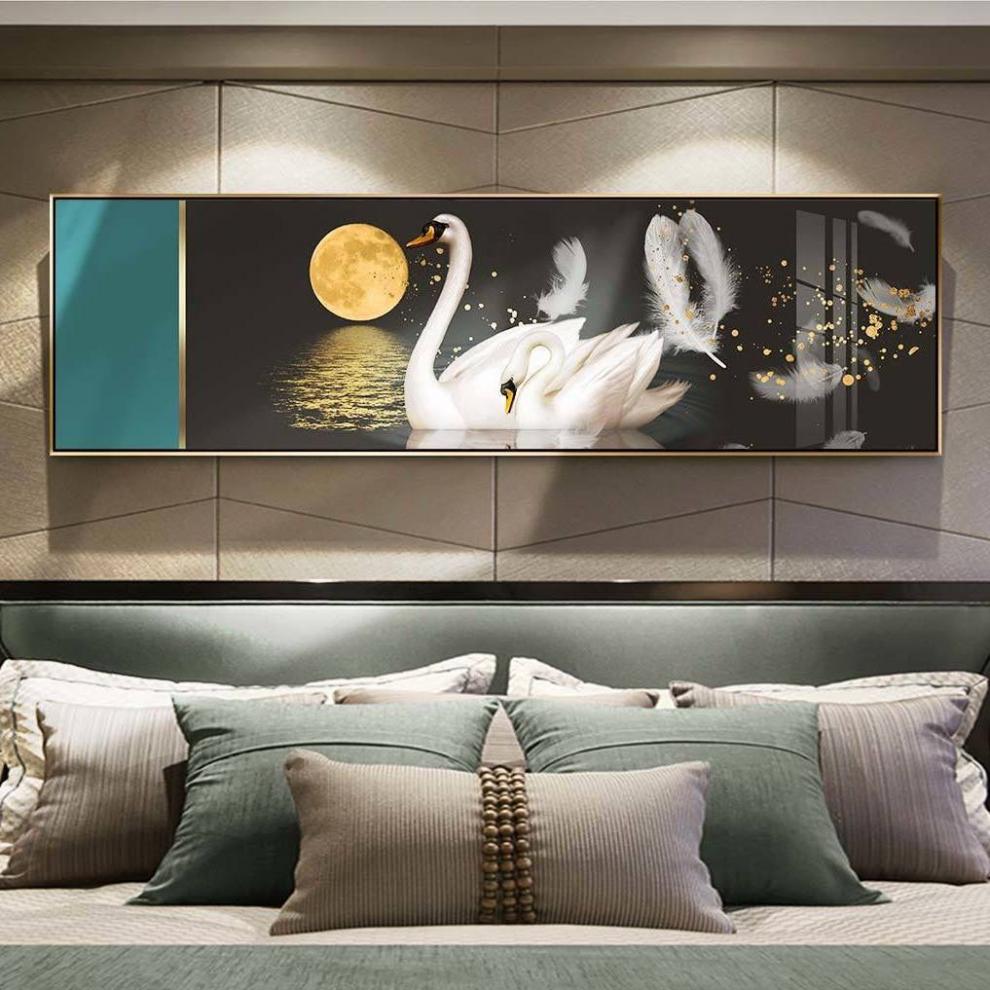 镶钻卧室床头装饰画现代简约轻奢主卧挂画房间背景墙壁画酒店墙画真爱