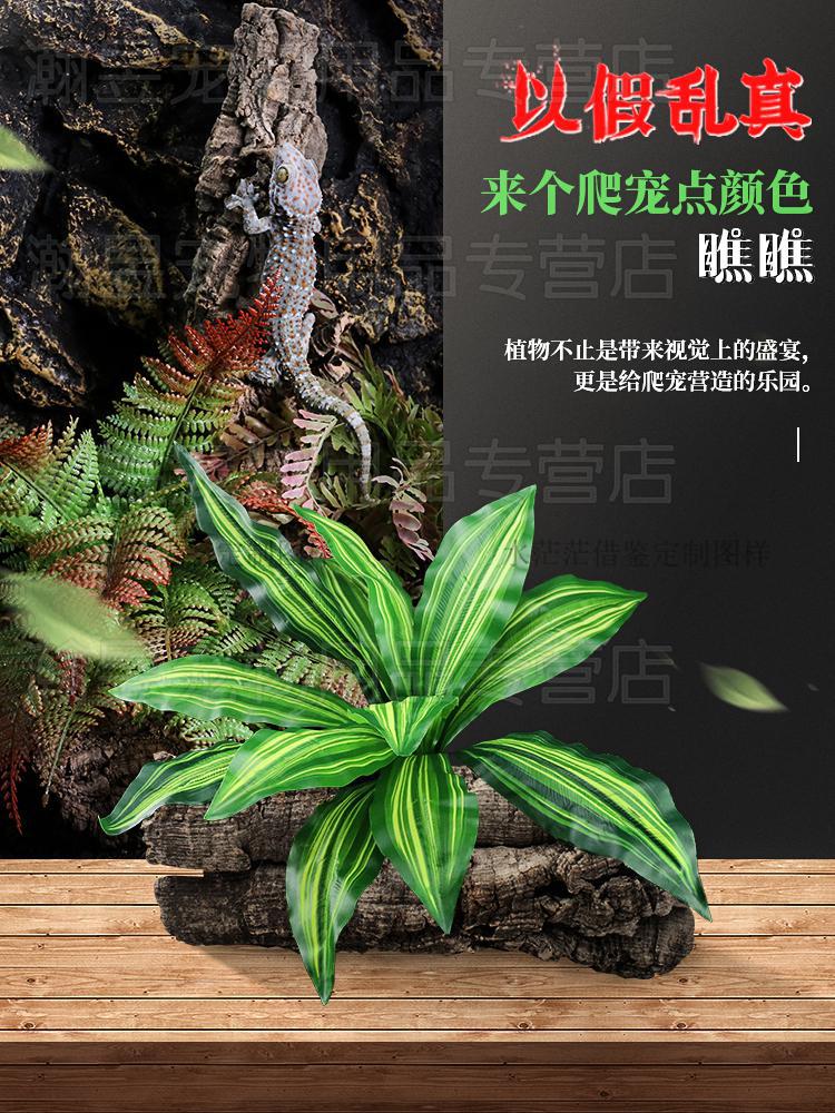 爬虫仿真守宫蜥蜴沙漠植物造景热带雨林箱绿色乌龟仿生态缸装饰合同