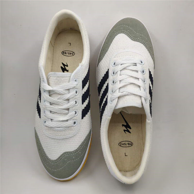 双星体测鞋排球鞋牛筋底训练锻炼运动帆布鞋男女跑步网跑鞋中考 白色