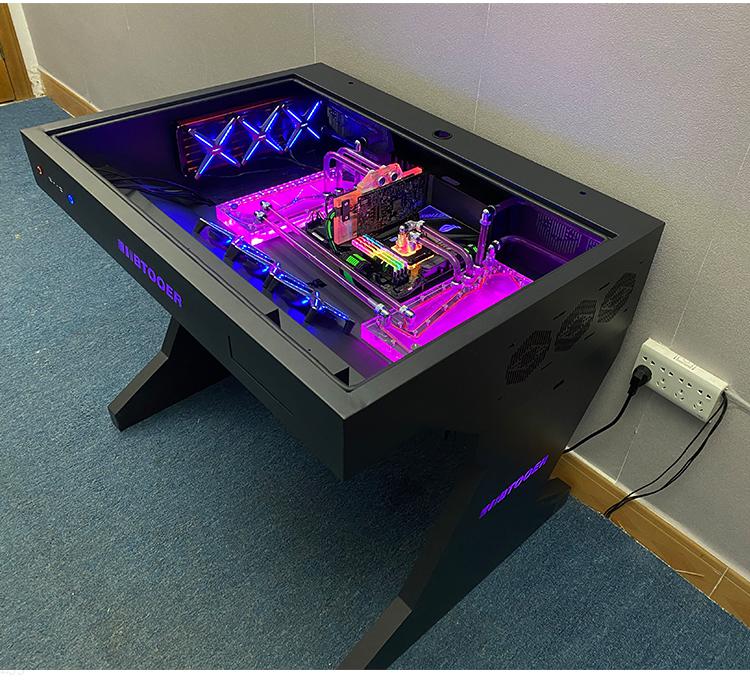 2022新款btooer电脑机箱一体桌高端台式透明大机箱炫酷水冷电竞桌进口