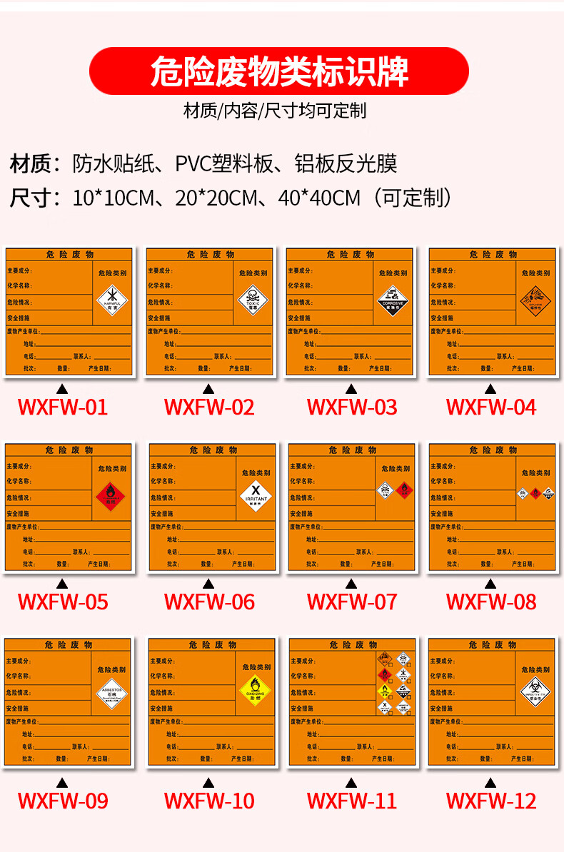 危險廢物貯存場所標識牌危廢存放區儲存間標誌倉庫警示國標環保警告