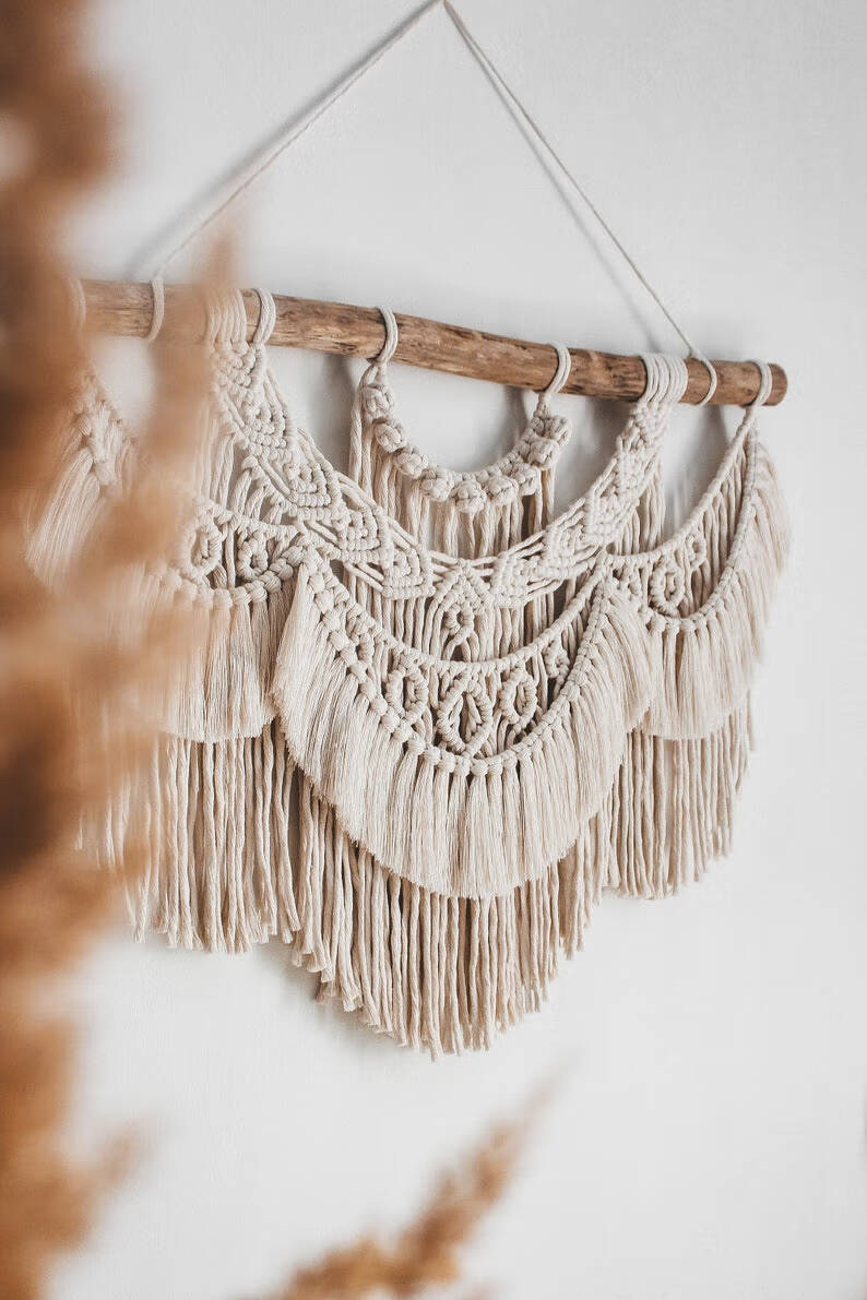 波西米亚风挂饰波西米亚挂毯流苏民宿客厅背景墙壁毯床头手工编织挂饰