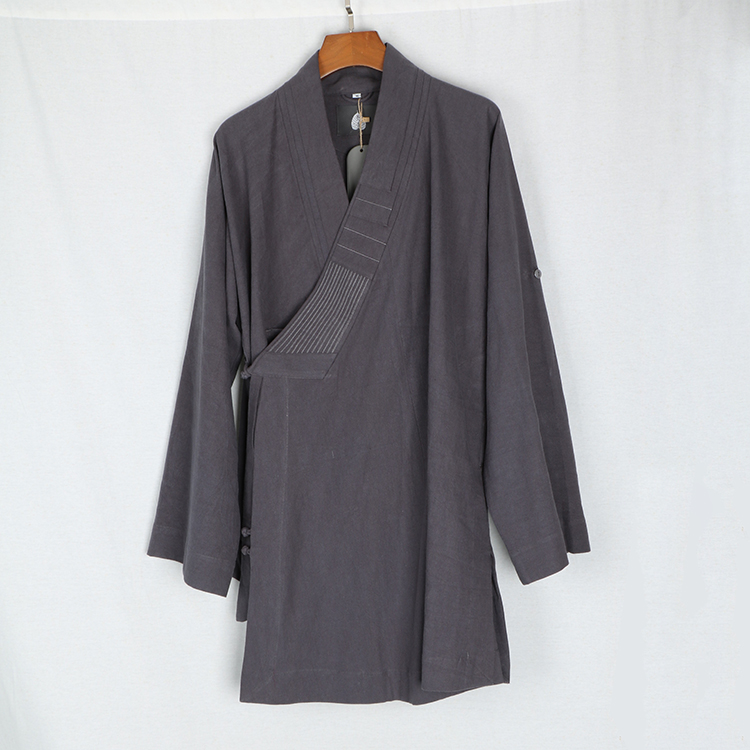 出家人穿的衣服僧服罗汉褂亚麻春秋冬季短褂套装僧人衣服斜襟罗汉衫厚