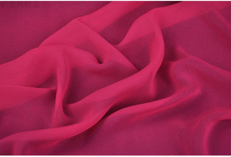 11姆米乔其纱布料色丝绸透明网纱布连衣裙服装布料 浅粉色/半米价 1