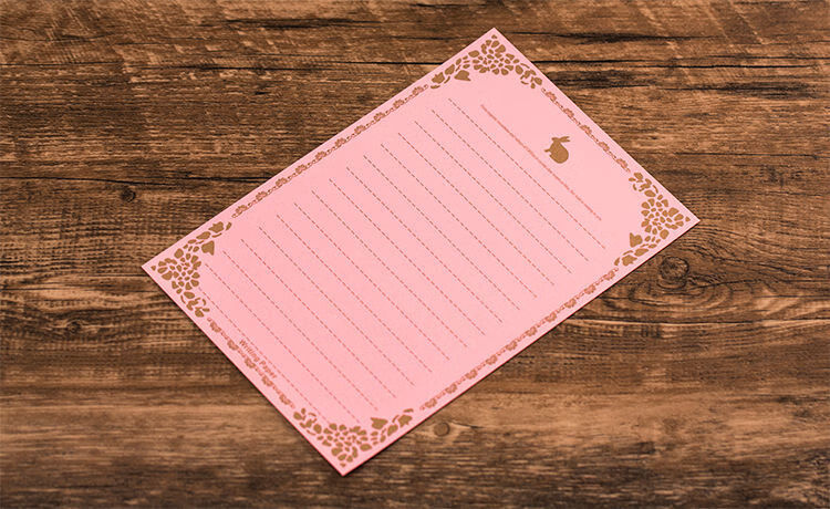 道歉信纸信纸信封套装复古风情书信纸情人节兔子图案牛皮纸白黑粉红色