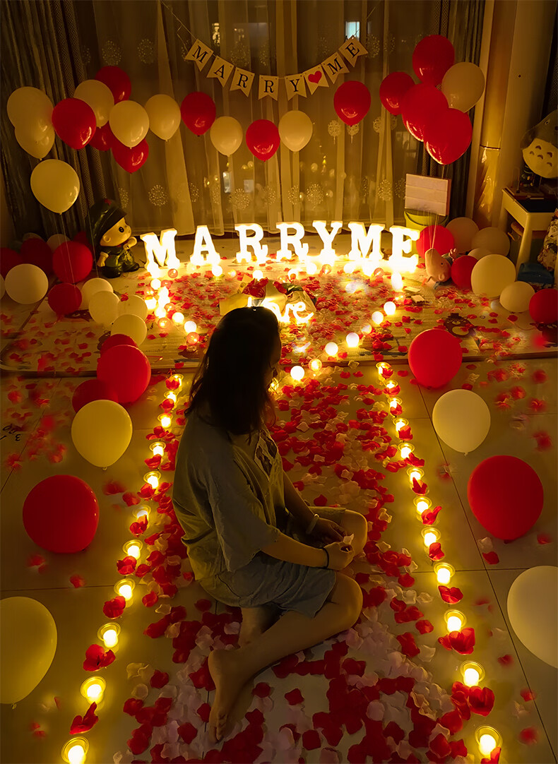 dj好物求婚道具浪漫场景布置创意用品表白房间室内套餐装饰网红情人节