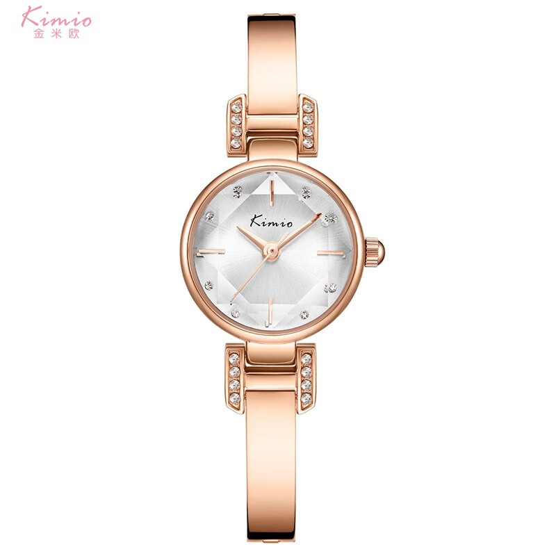 金米欧kimio复古小绿表女士时尚手表钢带带钻手镯表宝石绿手链手表