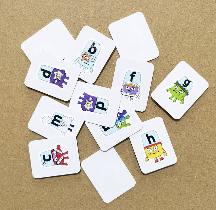 字母积木闪卡 自然拼读phonics26英文卡片字母积木alphablocks配套