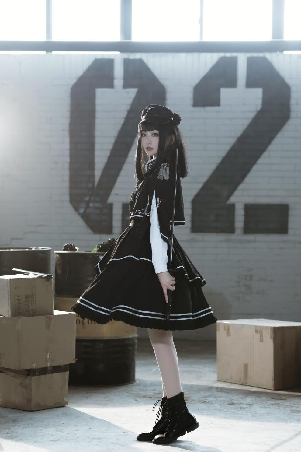 荆棘之战军风原创lolita暗黑军lo上衣斗篷sk套装全套上衣sks